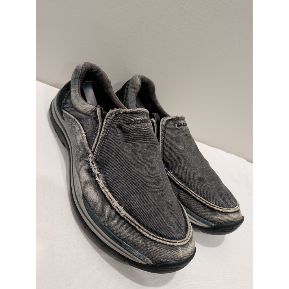 Skechers Loafer Mens 12 Gray Relaxed Fit Expected Avillo Slip On SN 64109